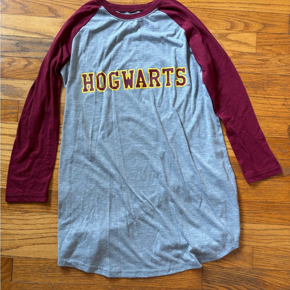 Hogwarts Gray and Maroon Raglan Shirt